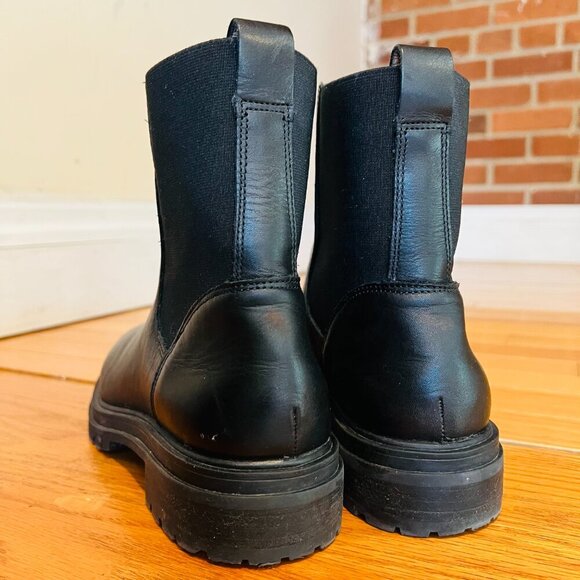 Madewell 8 The Camryn Chelsea Boots Black Heeled Leather Pull On Lightweight - Picture 14 of 16
